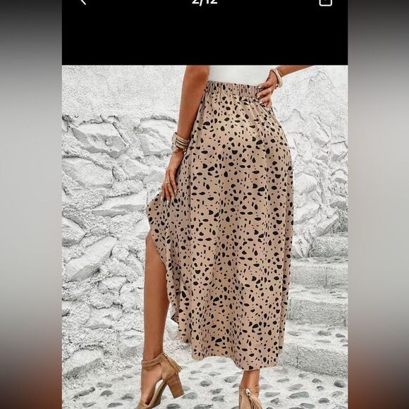 Beautiful asymmetrical skirt with ruffle light weight with elastic waist - Picture 4 of 4